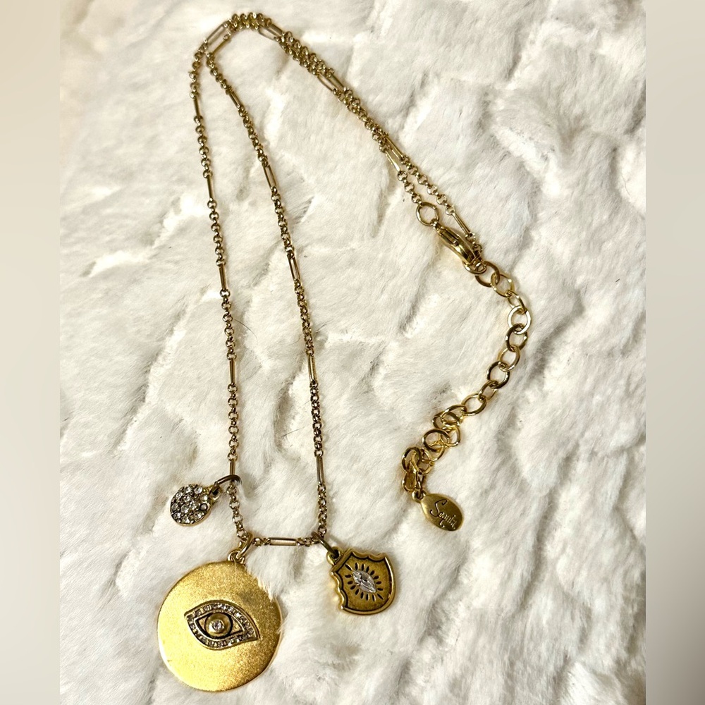 Sequin Evil Eye Charm Necklace